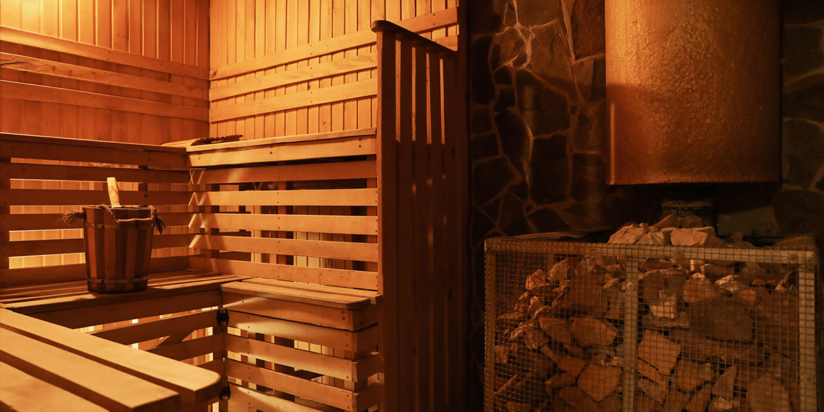 interior of a modern sauna